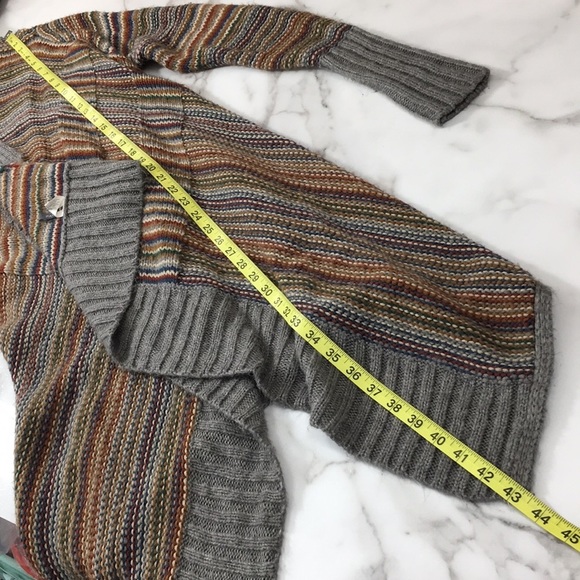 Jeans By Buffalo Gray Tan Knit Cardigan Sweater Womens Small Open Front Acrylic - Picture 10 of 10